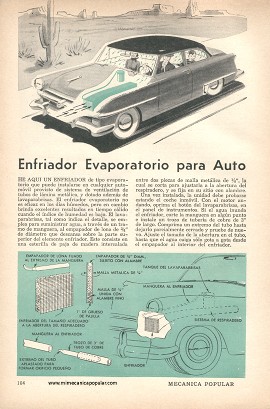 Enfriador Evaporatorio para Auto - Septiembre 1954
