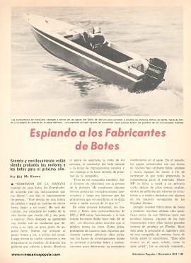 Espiando a los Fabricantes de Botes - Diciembre 1974