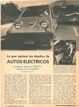 Lo que opinan los dueños de: Autos Eléctricos - Junio 1977
