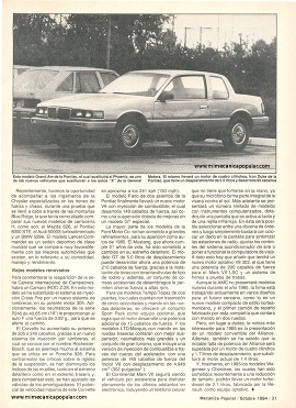 Los autos para 1985 - Octubre 1984