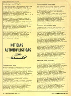Noticias Automovilísticas - Abril 1976