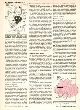 Cómo cuidar las juntas de velocidad constante - Septiembre 1984