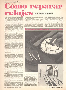Cómo reparar relojes - Agosto 1985
