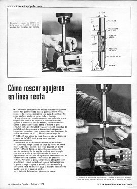 Cómo roscar agujeros en línea recta - Octubre 1970