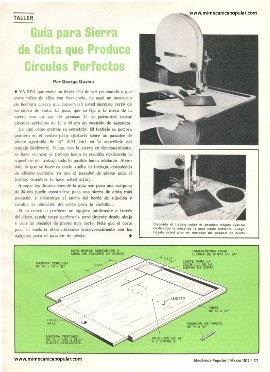Guía para Sierra de Cinta que Produce Círculos Perfectos - Marzo 1972