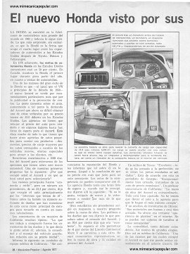 Informe de los Dueños: Honda Accord - Agosto 1977