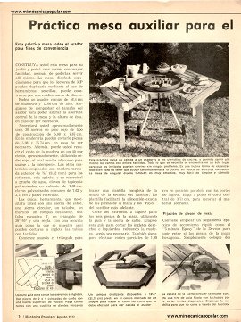 Práctica mesa auxiliar para el patio - Agosto 1977
