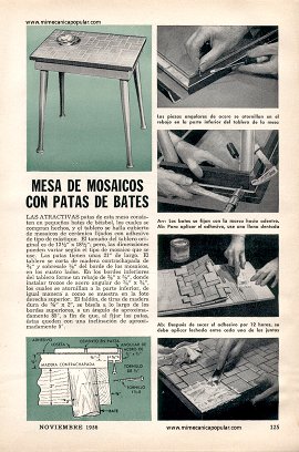 Mesa de Mosaicos con Patas de Bates - Noviembre 1956