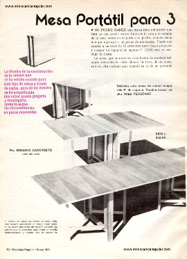 Mesa Portátil para 3 o 12 Personas - Enero 1973