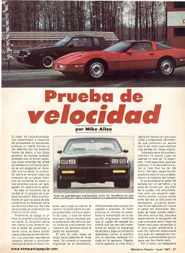 Prueba de velocidad - Corvette vs Buick Regal - Junio 1987