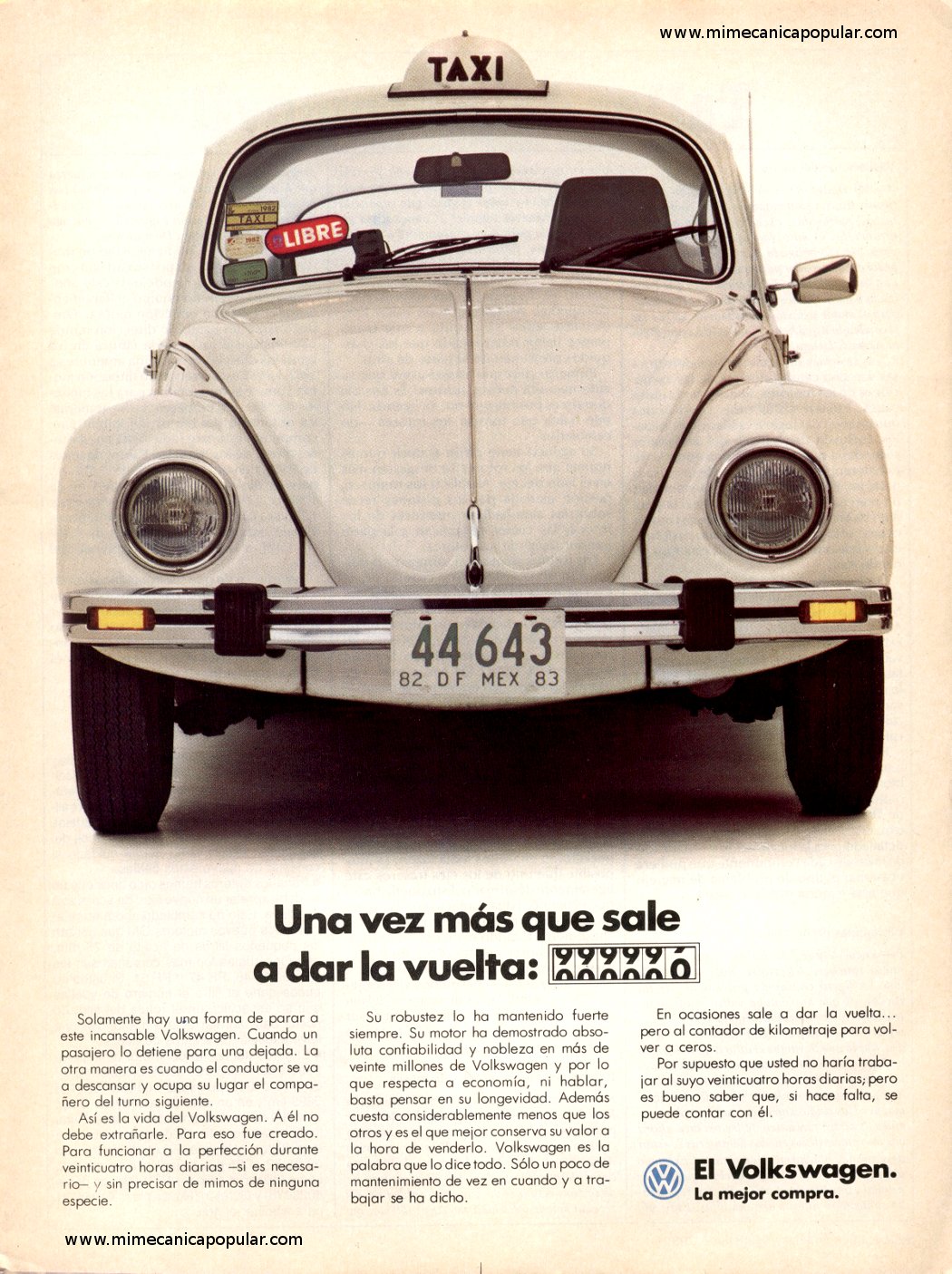 Publicidad - Volkswagen Sedan - Septiembre 1982