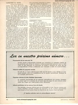 Soporte para Usar Herramientas de Corte Invertido - Diciembre 1969