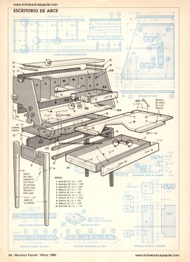 Construya este pequeño escritorio para trabajar en casa - Marzo 1986
