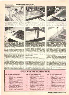Construya estos muebles para el jardín - Junio 1985