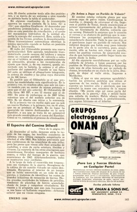 Evaluación de los nuevos modelos 1958 - Enero 1958