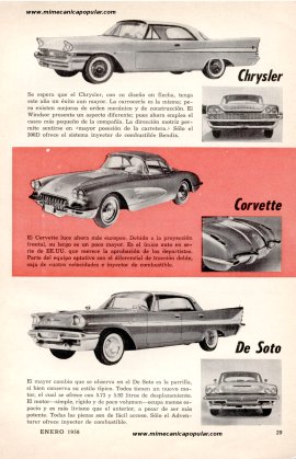 Evaluación de los nuevos modelos 1958 - Enero 1958