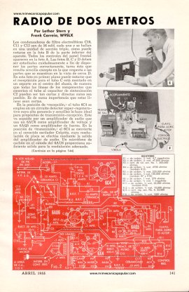 Pequeño Transceptor de Radio de Dos Metros - Abril 1955