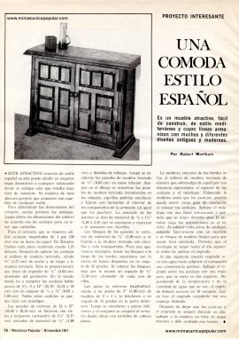 Una Cómoda Estilo Español - Diciembre 1971
