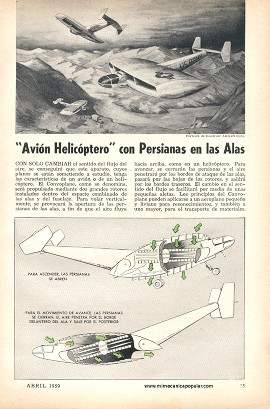 Avión-Helicóptero con Persianas en las Alas - Abril 1959