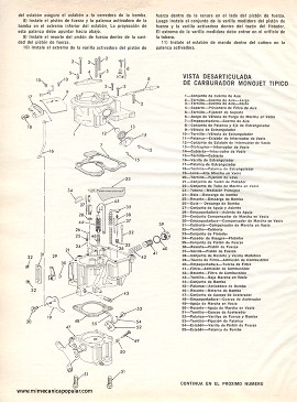 Conozca los Carburadores Chevrolet - primera parte - Mayo 1971