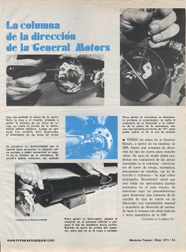 Servicio de la columna de dirección de la general Motors - Mayo 1971