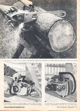 Cómo cuidar su sierra de cadena - Febrero 1972