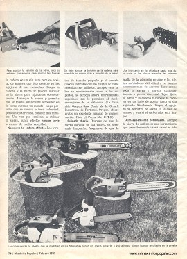 Cómo cuidar su sierra de cadena - Febrero 1972