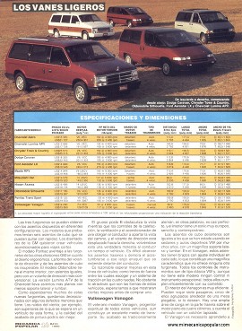 Comparando Minivans - Mayo 1990