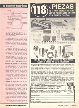 Conozca el encendido electrónico - Abril 1974