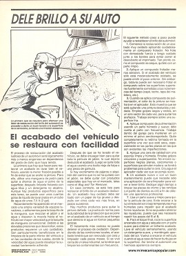 El acabado del vehículo se restaura con facilidad - Marzo 1990