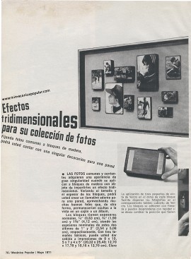 Efectos tridimensionales para su colección de fotos - Mayo 1971