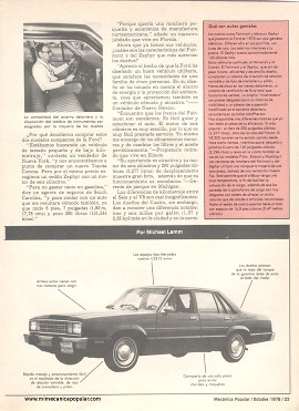 Reporte de los dueños del Ford Zephyr - Fairmont - Octubre 1978