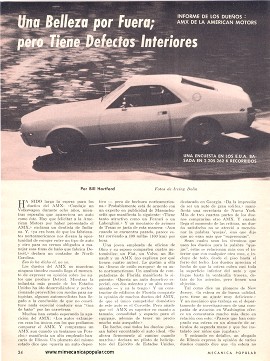 Informe de los dueños: AMX de la American Motors - Mayo 1969