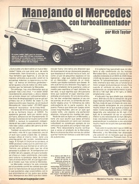 Manejando el Mercedes Benz con turboalimentador - Febrero 1982