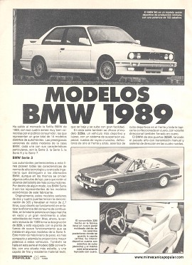 Modelos BMW 1989 - Abril 1989
