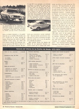 Informe de los dueños: Mazda RX-2 y RX-3 1973-1974 - Octubre 1974