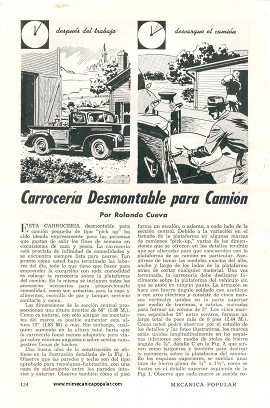 Carrocería Desmontable para Pick up - Septiembre 1950