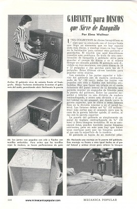 Gabinete para discos que sirve de banquillo - Octubre 1950