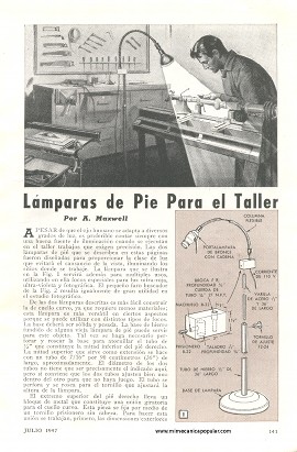 Lámparas de Pie Para el Taller - Julio 1947