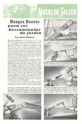 Mangos Nuevos para sus Herramientas de Jardín - Junio 1952