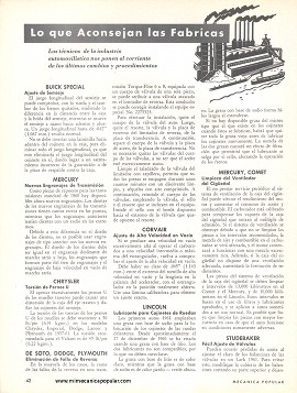 Lo que Aconsejan las fabricas de Autos - Febrero 1962