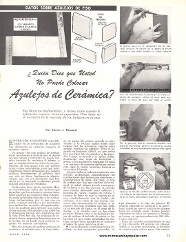¿Quién Dice que Usted No Puede Colocar Azulejos de Cerámica? - Mayo 1964