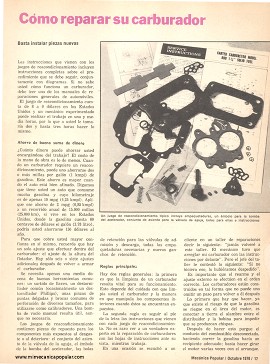 Cómo reparar su carburador - Octubre 1976