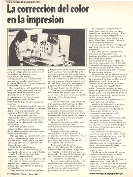 Fotografía: La corrección del color en la impresión - Julio 1982