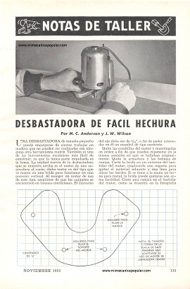 Desbastadora de fácil hechura - Noviembre 1955