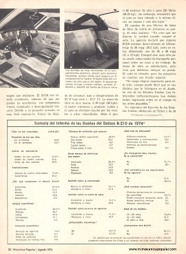 Informe de los dueños: Datsun B-210 - Agosto 1974