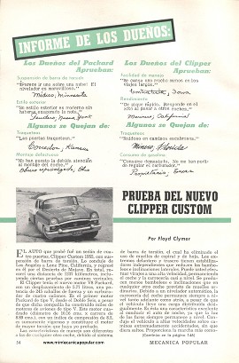 Informe de los dueños: Packard Clipper Custom - Noviembre 1955