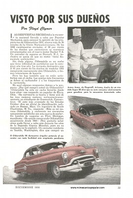 El Oldsmobile 1951 visto por sus dueños - Diciembre 1951