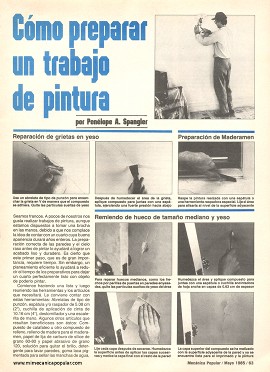 Cómo preparar un trabajo de pintura - Mayo 1985
