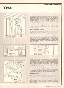 Cómo Trabajar con Cartón de Yeso - Agosto 1974